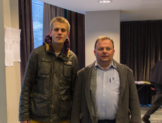Trond Romsdal (nederst), vinner av Rallarsjakken 2014, og en flott andreplass til Christian etter seier over formsterke Jon Kristian i siste runde